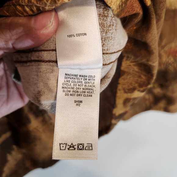 Cabela's Pheasant Print Brown Patterned Men's ButtonDown Long Sleeve Shacket 2XL - Picture 6 of 10